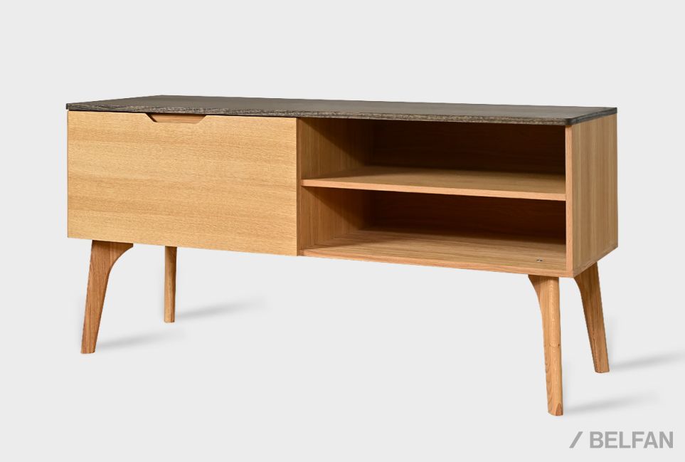 Тумба под ТВ "Элва" 1500 массив и шпон дуба 1