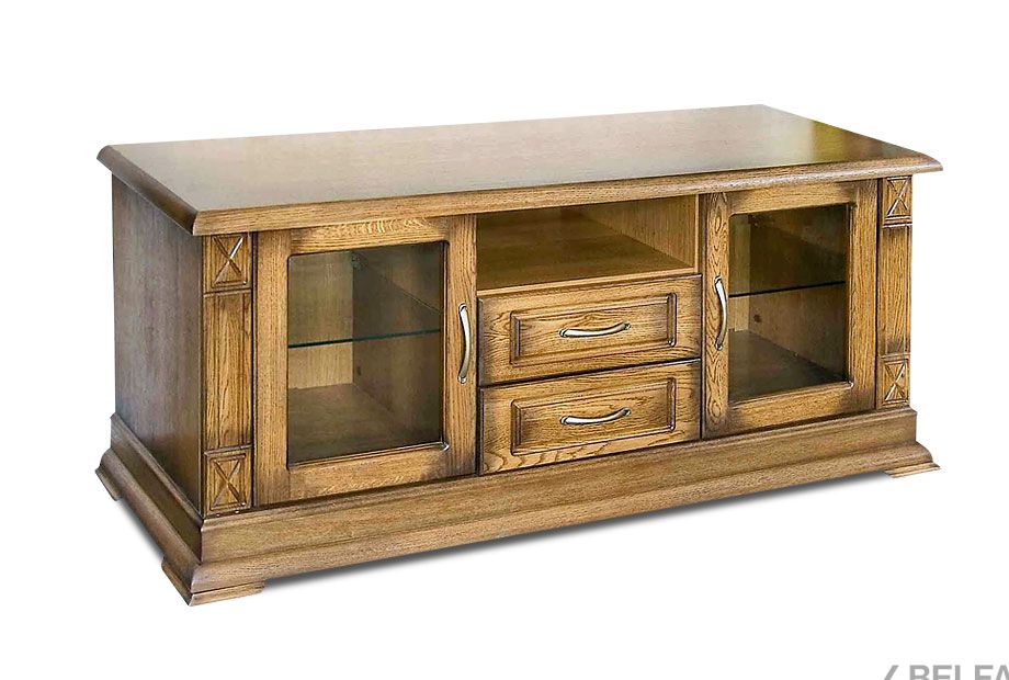 Тумба под ТВ "Верди Люкс ТВ2" массив и шпон дуба 1