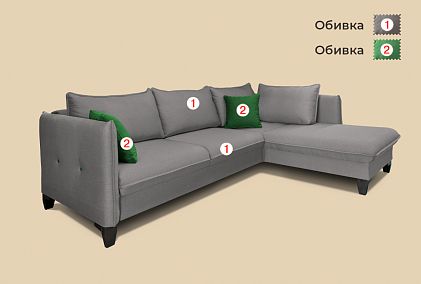 "Морган" диван угловой с оттоманкой