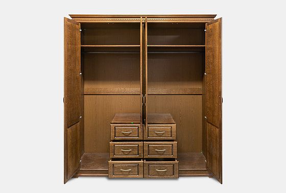 Шкаф 4-х дверный "Верди Люкс" массив и шпон дуба 4