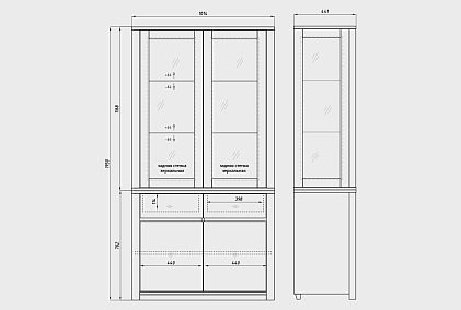 Шкаф комбинированный 2-х секционный "Норд"