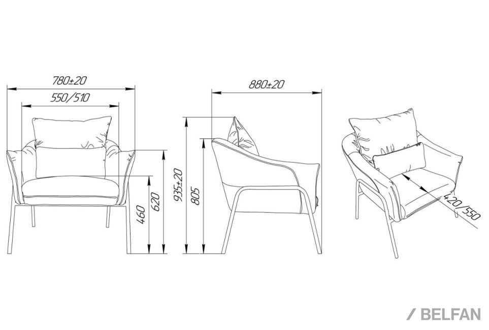 "Купер" кресло металл 3