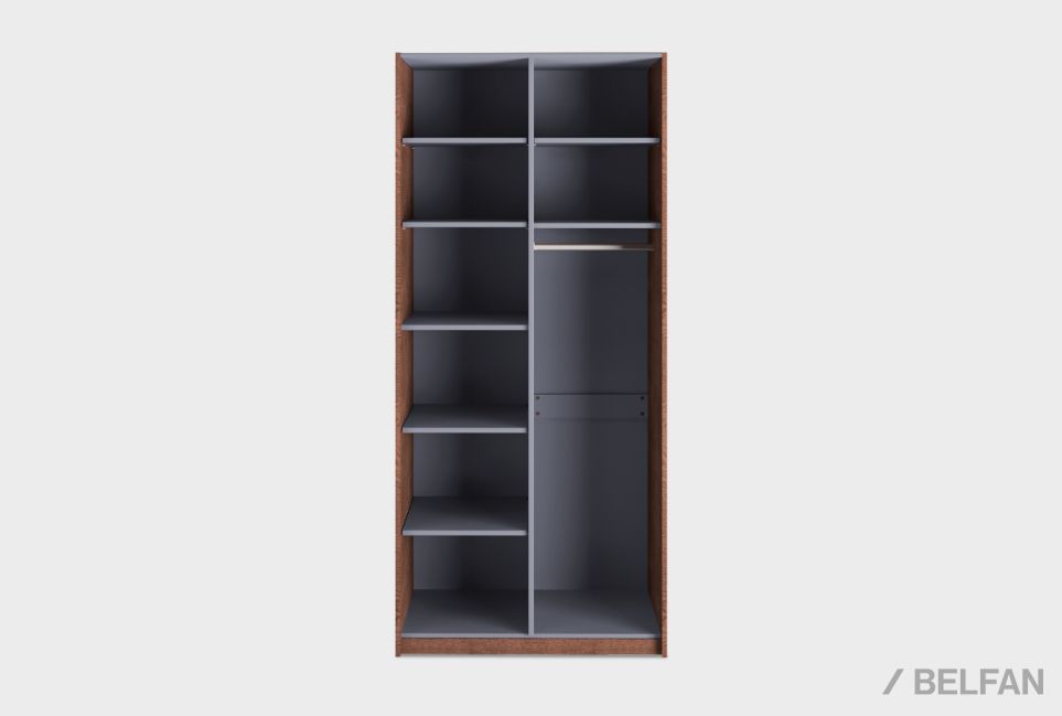 Шкаф для одежды 2-х дверный "Меридиан" (комбинированный) шпон дуба, МДФ 3