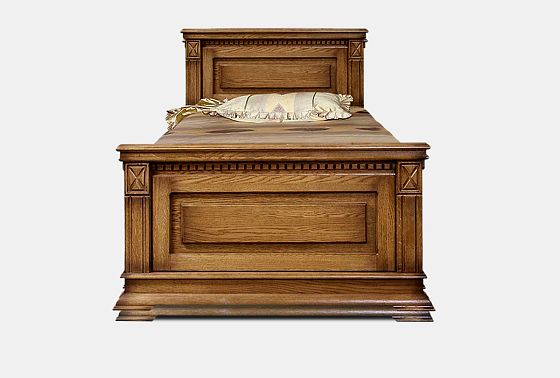 Кровать "Верди Люкс" (высокое изножье) с подъемным механизмом массив и шпон дуба 3