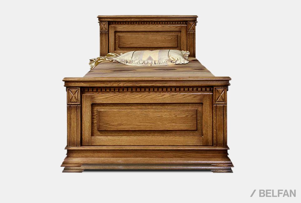 Кровать "Верди Люкс" (высокое изножье) с подъемным механизмом массив и шпон дуба 2