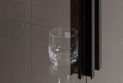 Витрина 2-х дверная «Дакота»; *ГМ 1622Е; мадуро, серый оникс