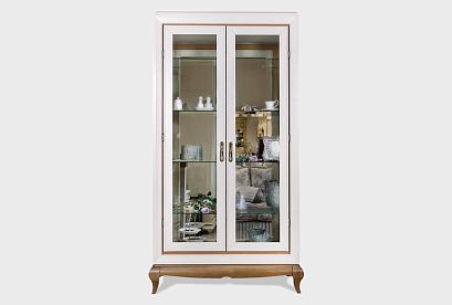Шкаф с витриной 2-х дверный "Армония"; *ММ-435-01/02-2; айвори + классик