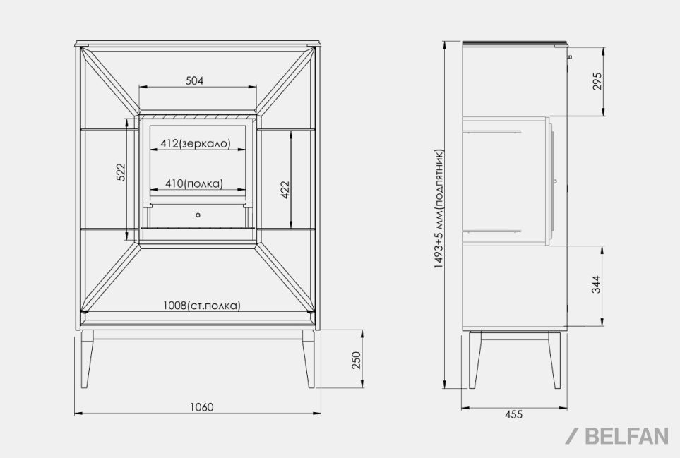 Тумба высокая "Сакраменто" (стекло) массив и шпон дуба, МДФ 10