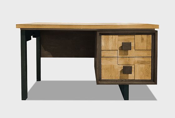 Стол письменный "Cube Design" (тумба справа) массив дуба, металл 3