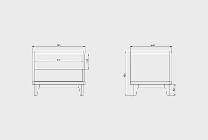Тумба прикроватная "Уоллстрит" (с нишей); *А-012.07; к-бейц-масло, ф-белый, п-бейц-масло