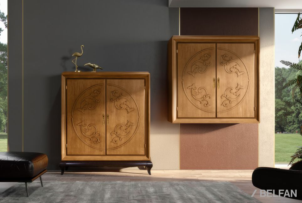 Тумба "Соната" высокая (декор) массив и шпон дуба 7