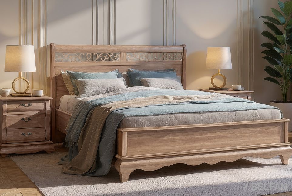 Кровать "Тэфи" (низкое изножье) массив и шпон дуба 1