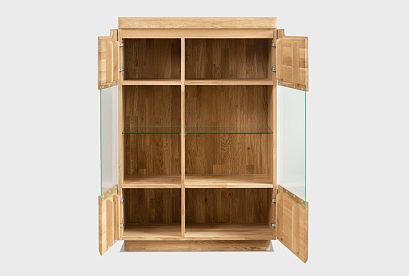 Тумба высокая "Бремен" (стекло); с подсветкой; дуб натуральный