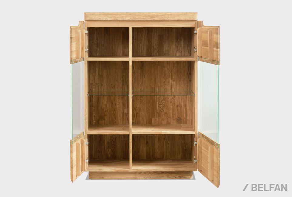 Тумба высокая "Бремен" (стекло) массив дуба 2