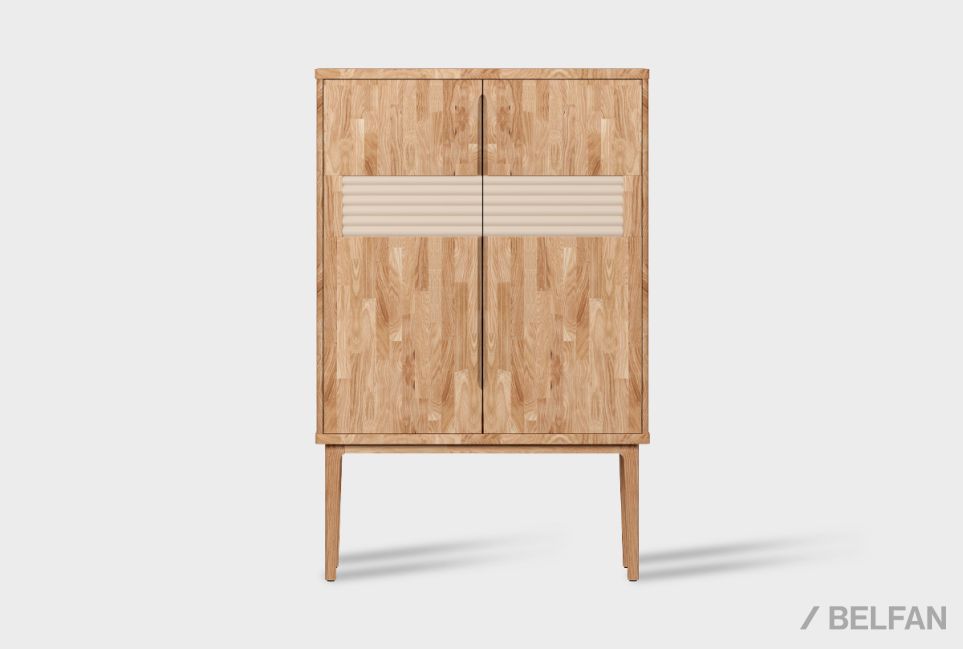 Тумба высокая "Уоллстрит" массив дуба, МДФ 1