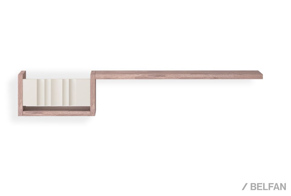 Полка с нишей "Меридиан" (левая) массив дуба, МДФ 1