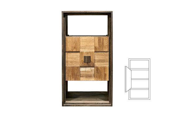 Модуль настенный "Cube Design" 2 (с нишей) массив и шпон дуба 2