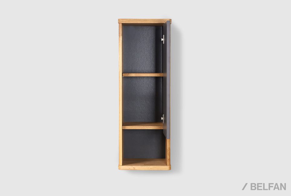 Шкаф навесной "Уоллстрит" (правый) массив дуба, МДФ 2