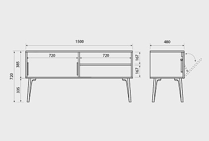 Тумба под ТВ "Элва" 1500