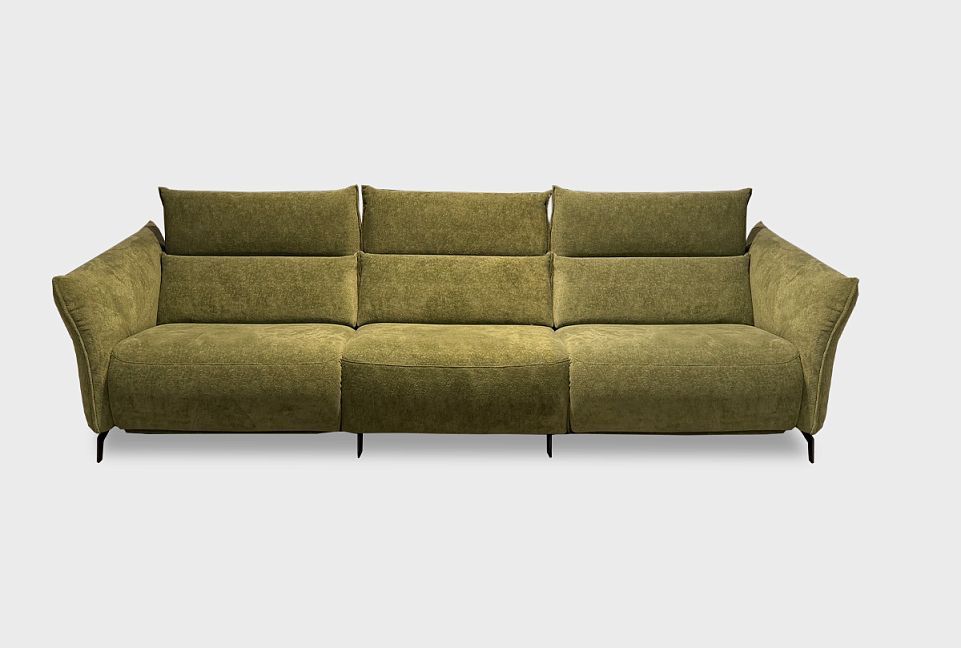 "Флойд" диван 3-х модульный; 1EL+10W+1ER; Реклайнер; металл черный; начальная группа ткани