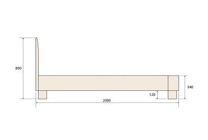 Кровать "Норд"; без основания, без матраса; (1600x2000); бейц-масло