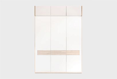 Дополнительная секция для шкафа 3-х дв. "Уоллстрит"; *А-012.22.1; к-бейц-масло, ф-белый, вн-белый