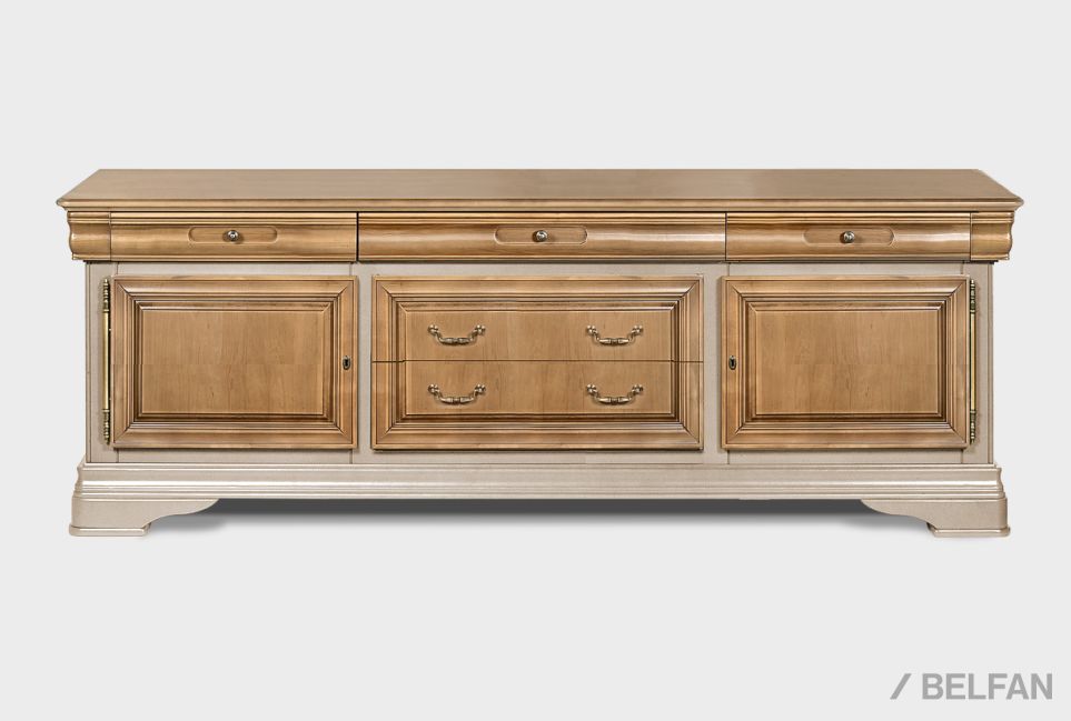 Тумба под ТВ "Оливия" 3 массив и шпон ольхи 2