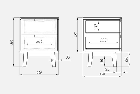 Тумба прикроватная "Ирвинг" массив дуба 11