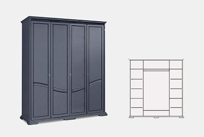 Шкаф для одежды 4-х дв. "Лика" (без зеркала)