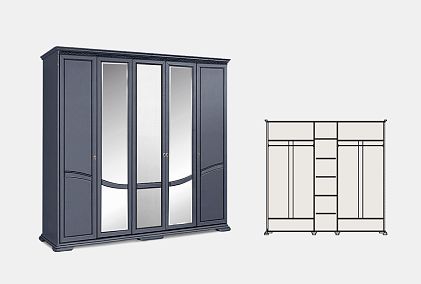 Шкаф для одежды 5-ти дв. "Лика" (с зеркалом)