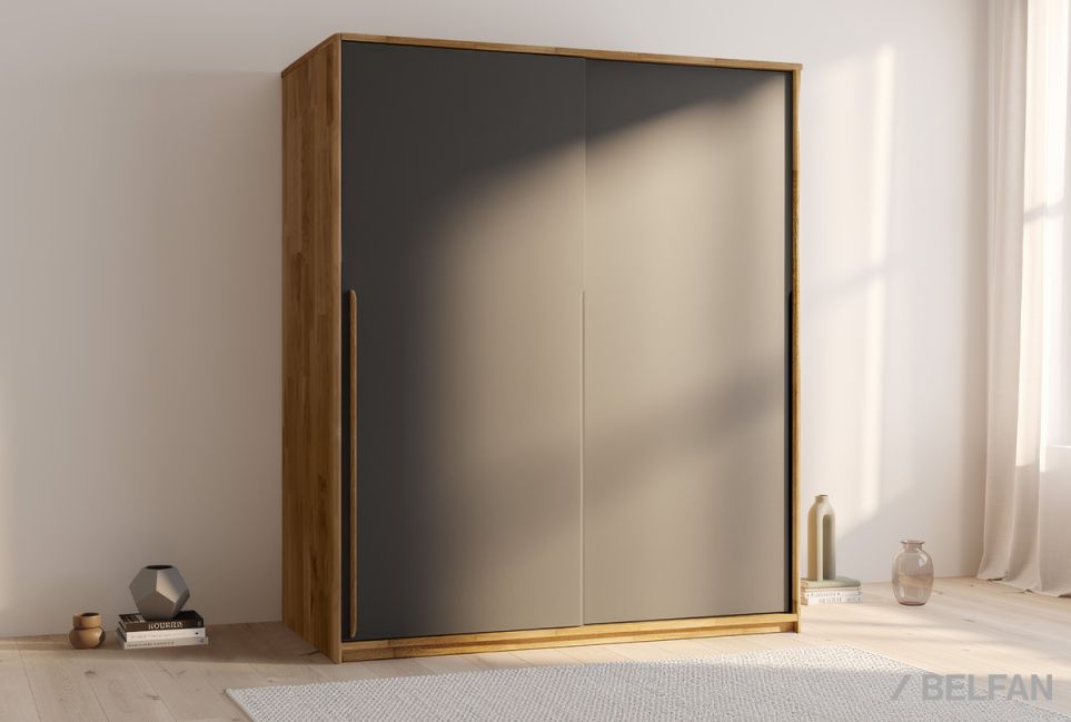 Шкаф-купе 2-х дверный "Уоллстрит" массив дуба, МДФ 1