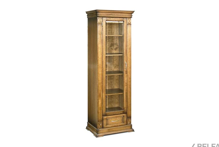 Шкаф для книг "Верди Люкс 1/1" массив и шпон дуба 1