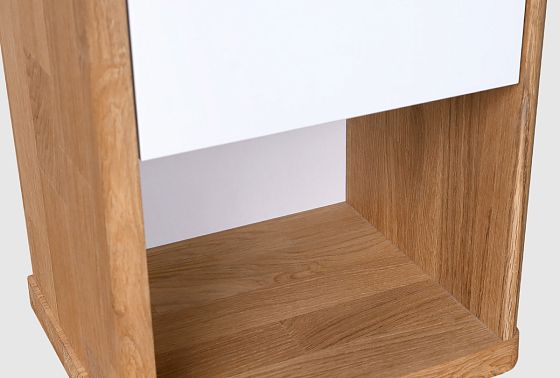 Шкаф навесной "Уоллстрит" (правый) массив дуба, МДФ 10