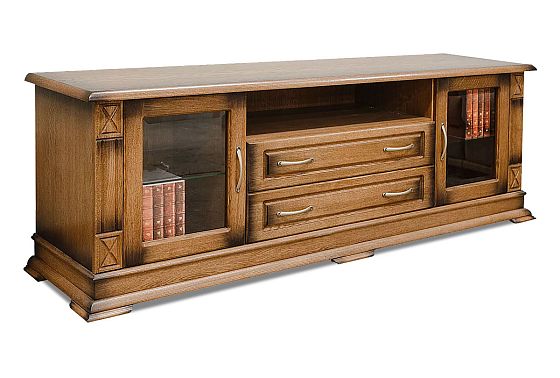 Тумба под ТВ "Верди Люкс ТВ22" массив и шпон дуба 4