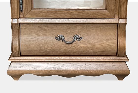 Шкаф с витриной 1-но дв. "Тэфи" (левый) массив и шпон дуба 4