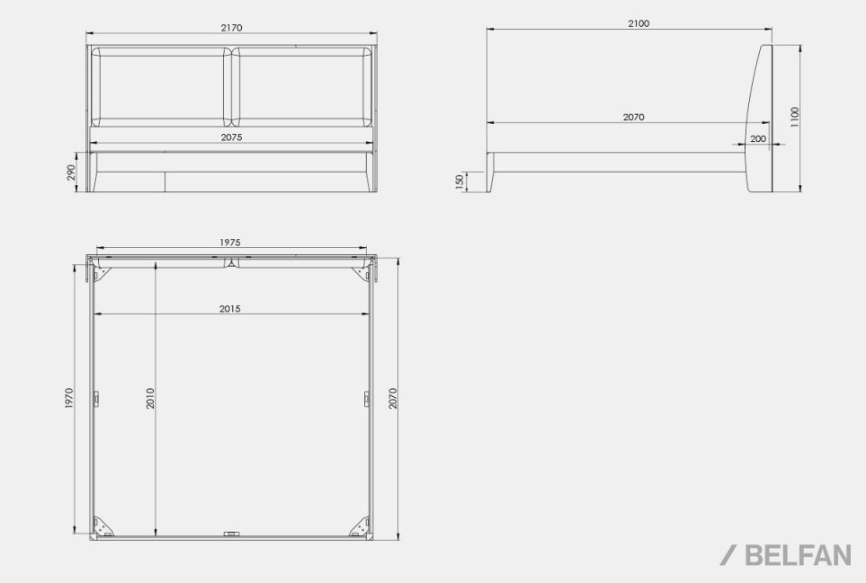 Кровать "Сакраменто" (мягкое изголовье) массив дуба 7