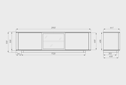 Тумба под ТВ «Тор» (стекло)