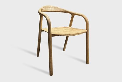 Стул "Лугано" с подлокотниками; дуб натуральный