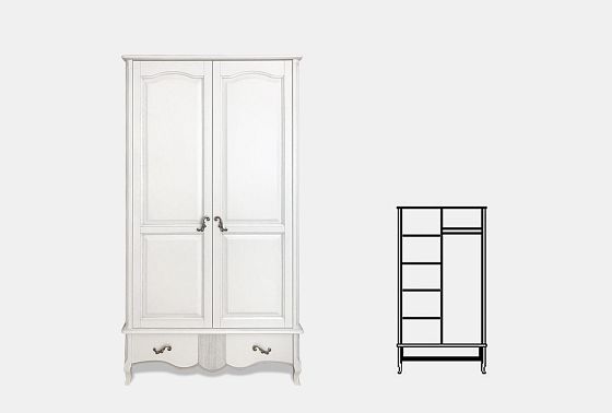 Шкаф для одежды "Катрин" фигурный 2-х дв. без зеркала массив и шпон дуба 3