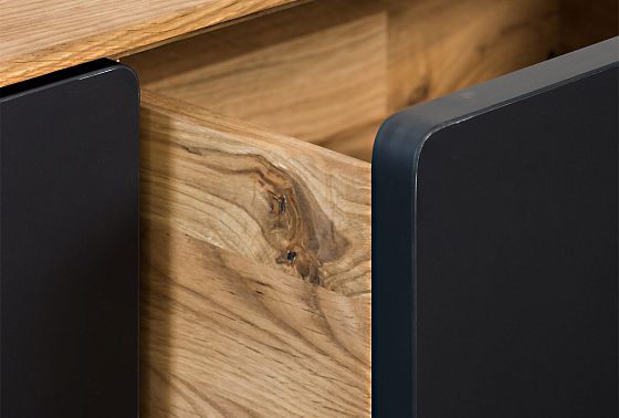 Тумба "Норман" 3 (с ящиками) массив дуба, МДФ, металл 10