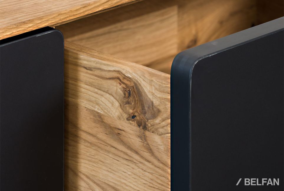 Тумба "Норман" 3 (с ящиками) массив дуба, МДФ, металл 4