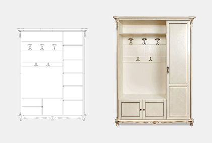 Шкаф комбинированный "Алези 1" (левый)