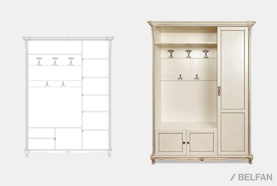 Шкаф комбинированный "Алези 1" (левый) массив и шпон дуба 3