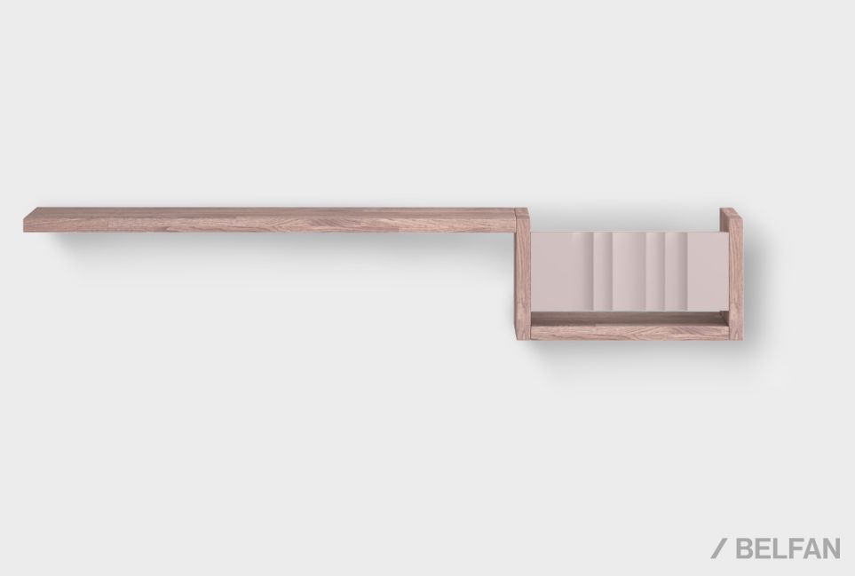 Полка с нишей "Меридиан" (правая) массив дуба, МДФ 1