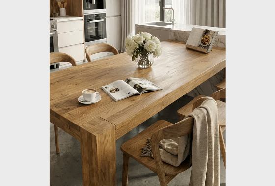 Стол обеденный "Берген" П-03 (сечение опор 150х150) массив дуба 5