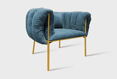 "Лео" кресло; нераскл.; 12; металл золото; Crown-13-Ocean (гр. 2/МТХ)