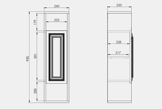 Шкаф настенный "Сакраменто" (правый) массив и шпон дуба, МДФ 7