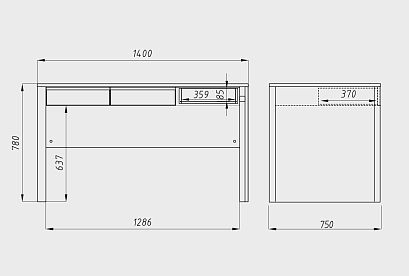 Стол письменный "Норд"; бейц-масло