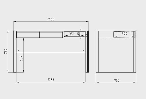 Стол письменный "Норд" массив дуба 14