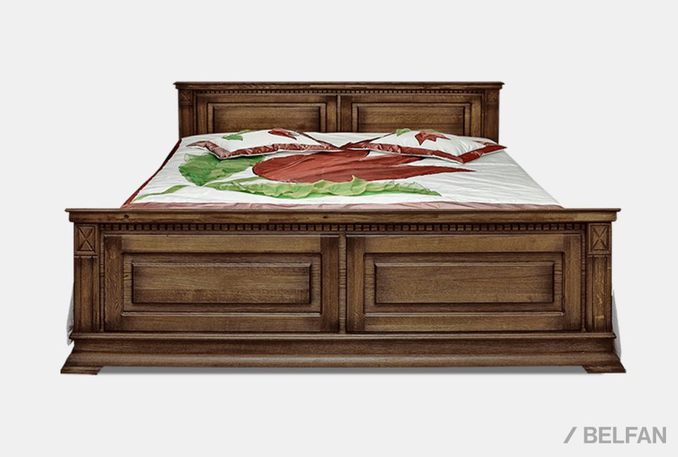 Кровать "Верди Люкс" (высокое изножье) массив и шпон дуба 2